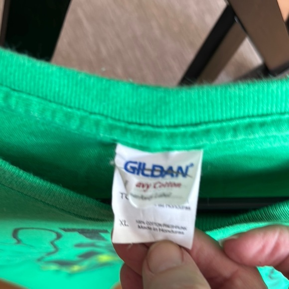 Gildan Green Short Sleeve Tee with Humorous Graphic - Picture 2 of 4